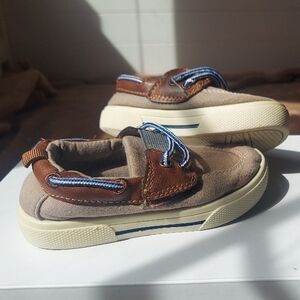 Kids Tan and Brown Boat Shoes